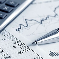 Financial spreadsheet and graph workspace